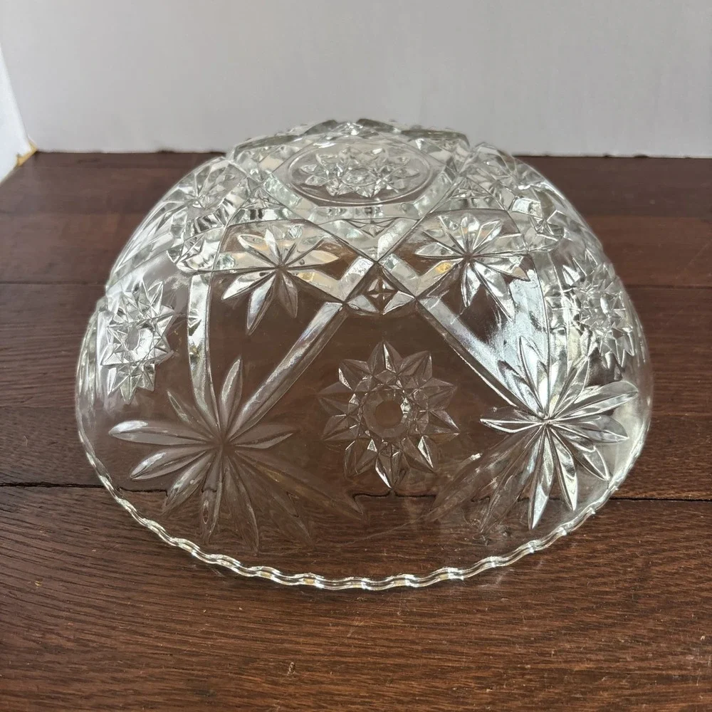 EAPC - Anchor Hocking - Star of David - Cut Glass Serving Bowl 10 1/2